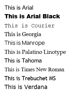 Available fonts