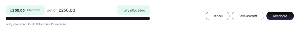 Bulk payments info bar