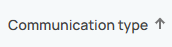 Sorting communication type from A-Z