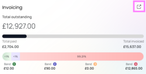 Snapshot of outstanding invoices