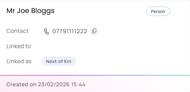 Person contact card
