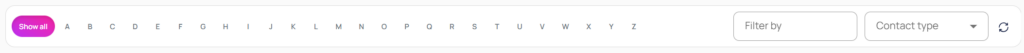 Contact search bar