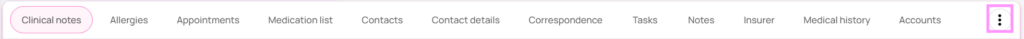 Editing the tabs available